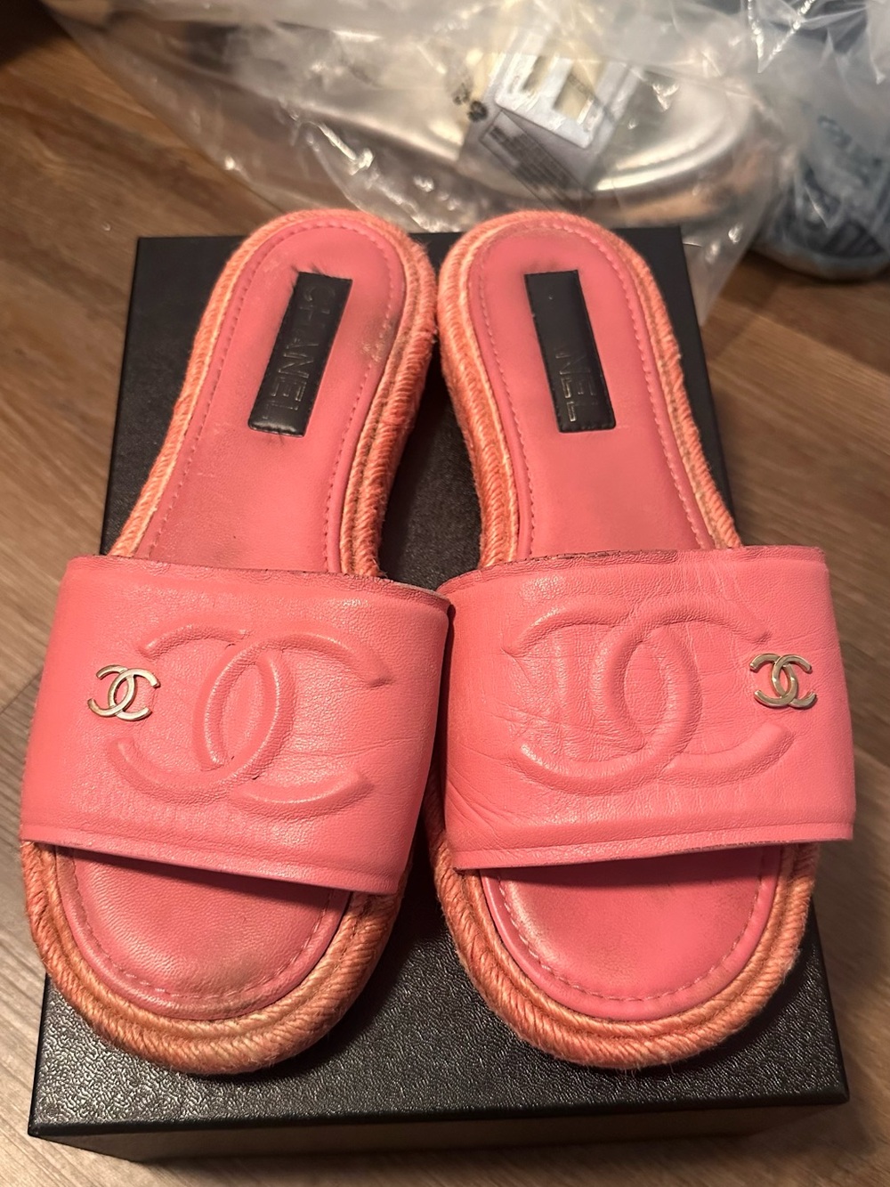 Pink chanel slides 41
